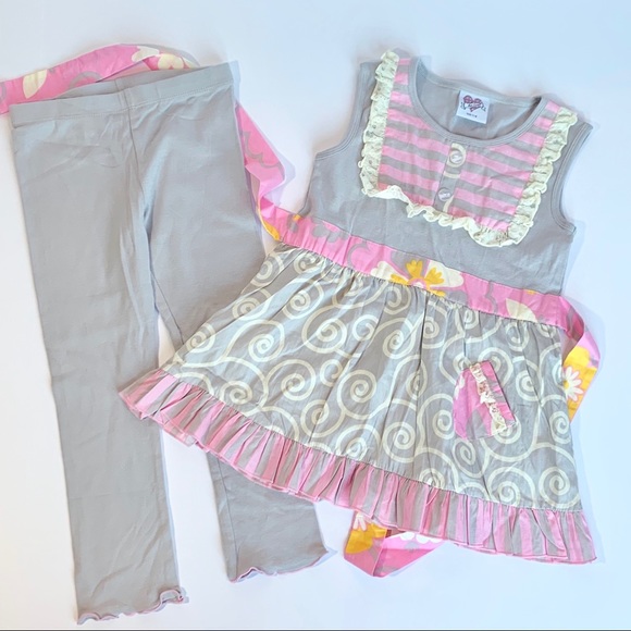 Ann Loren Other - Ann Loren 2-Piece Pink Gray Boutique Outfit NWOT